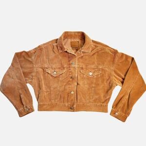American Eagle corduroy cropped jacket tan size XS